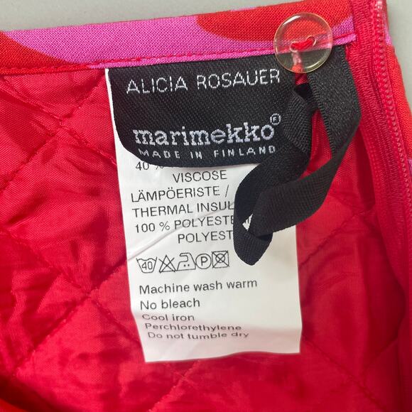 VTG MARIMEKKO Quilted Skirt Cotton XL Alicia Rosauer Y2K Early 00s Floral Grid - Picture 2 of 10